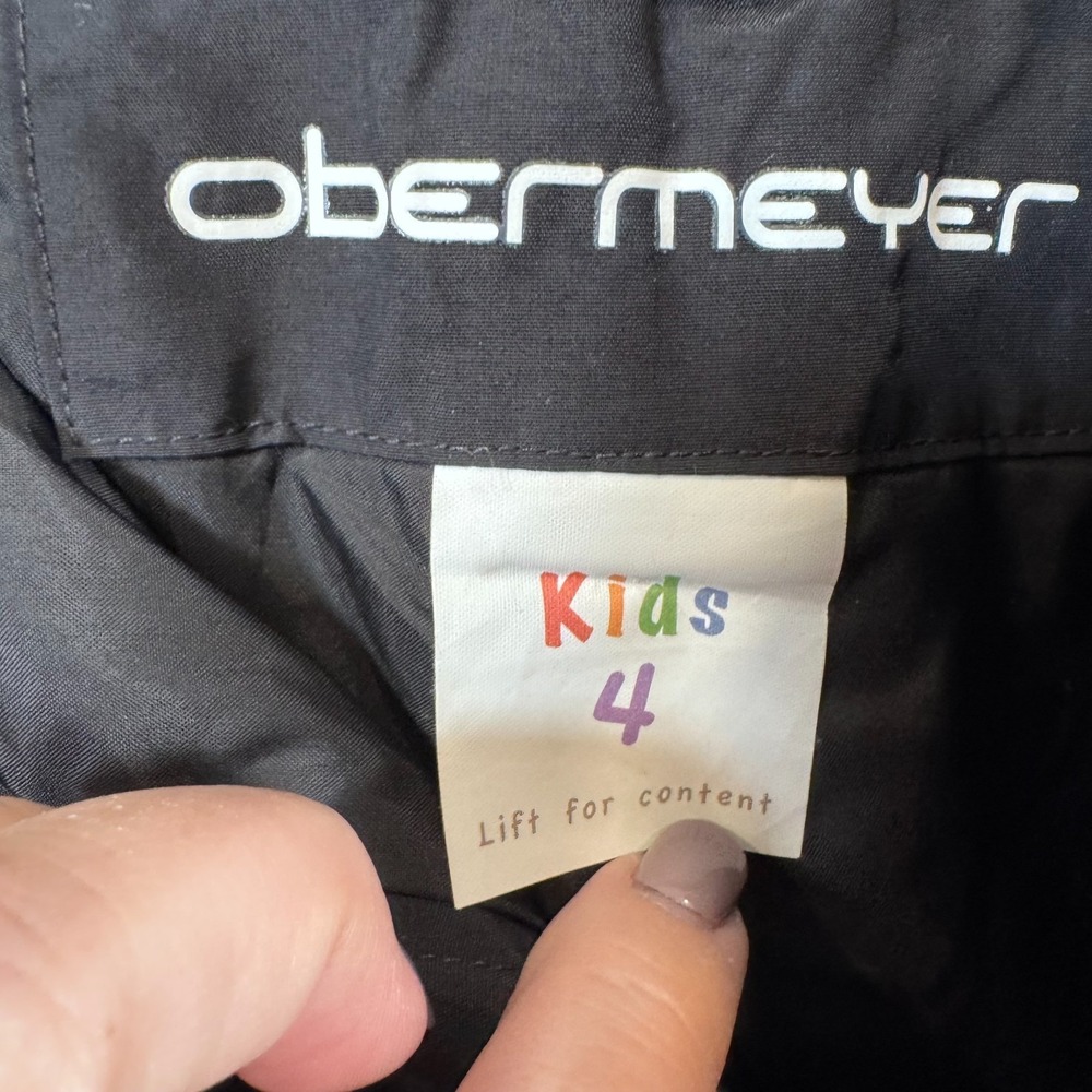OBERMEYER Kids Black Size 4 Boys Girls SKI BIB Outerwear Snow Pants - Picture 5 of 10